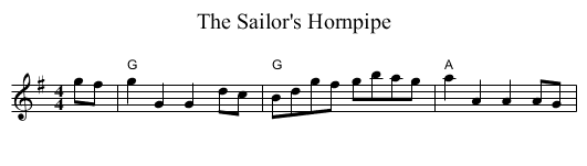 Sailor's Hornpipe, The - staff notation