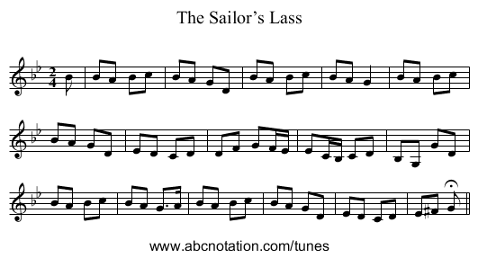 Sailor’s Lass, The - staff notation