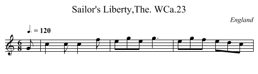 Sailor's Liberty,The. WCa.23 - staff notation