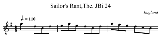 Sailor's Rant,The. JBi.24 - staff notation