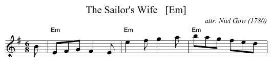 Sailor's Wife   [Em], The  - staff notation