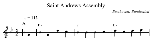 Saint Andrews Assembly - staff notation