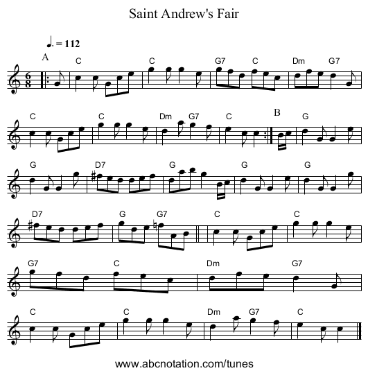 Saint Andrew's Fair - staff notation