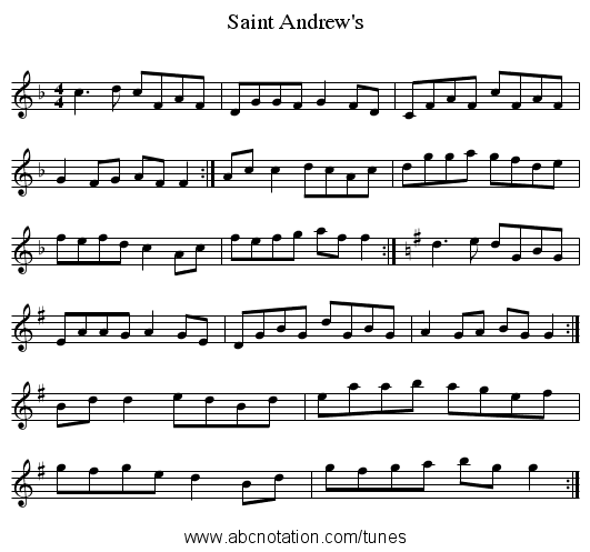 Saint Andrew's - staff notation