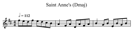Saint Anne's (Dmaj) - staff notation
