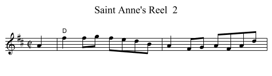 Saint Anne's Reel  2 - staff notation