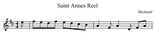Saint Annes Reel - staff notation