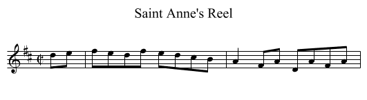 Saint Anne's Reel - staff notation