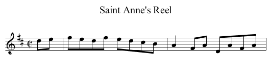 Saint Anne's Reel - staff notation