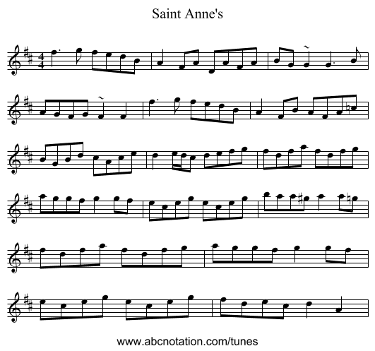 Saint Anne's - staff notation