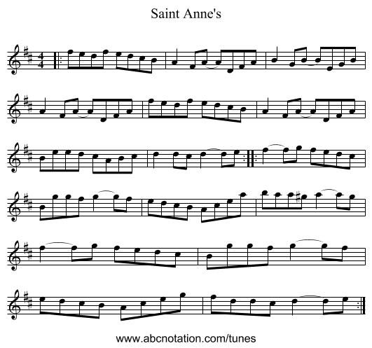 Saint Anne's - staff notation