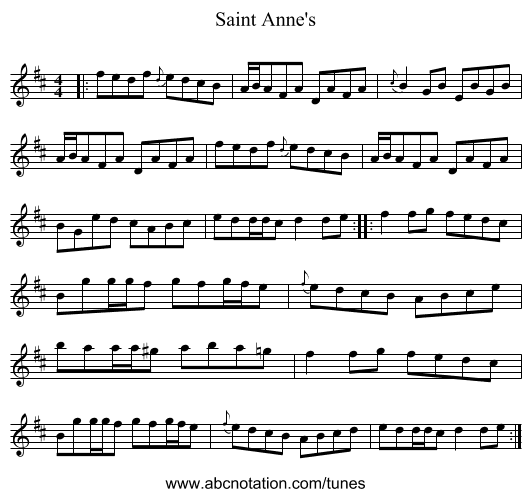 Saint Anne's - staff notation