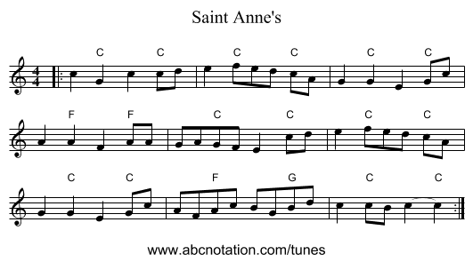Saint Anne's - staff notation