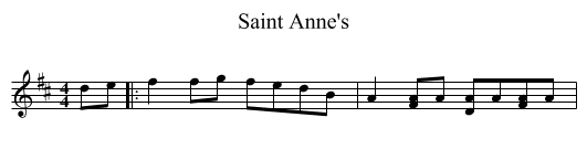 Saint Anne's - staff notation