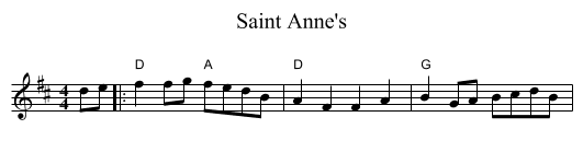 Saint Anne's - staff notation