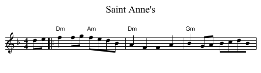 Saint Anne's - staff notation