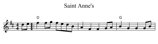 Saint Anne's - staff notation
