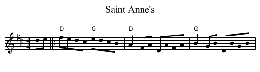 Saint Anne's - staff notation