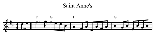 Saint Anne's - staff notation