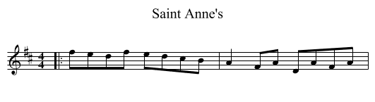Saint Anne's - staff notation