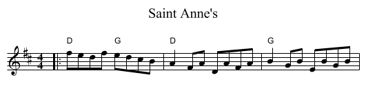 Saint Anne's - staff notation