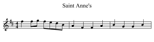 Saint Anne's - staff notation