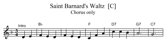 Saint Barnard's Waltz  [C] - staff notation