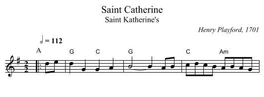 Saint Catherine - staff notation