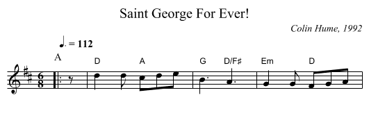Saint George For Ever! - staff notation