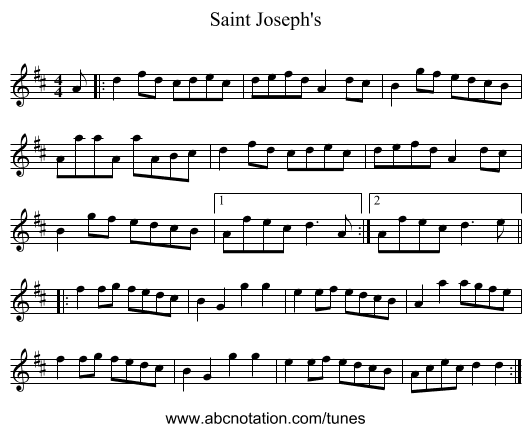 Saint Joseph's - staff notation