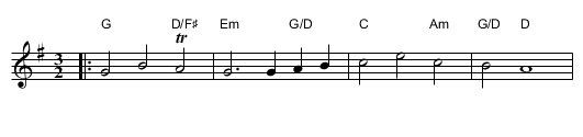 Saint Louis - staff notation
