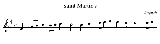 Saint Martin's - staff notation