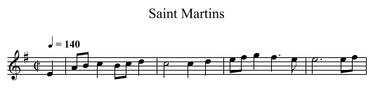 Saint Martins - staff notation