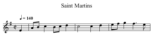 Saint Martins - staff notation
