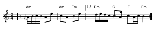Saint Patrick's An Dro - staff notation