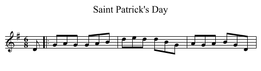 Saint Patrick's Day - staff notation