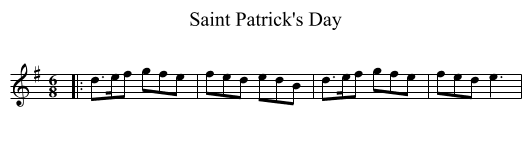 Saint Patrick's Day - staff notation