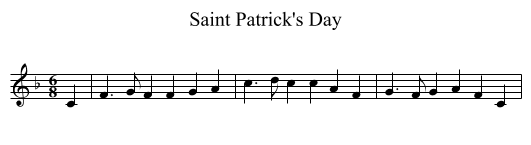 Saint Patrick's Day - staff notation