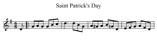 Saint Patrick's Day - staff notation