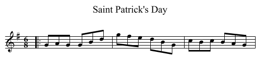 Saint Patrick's Day - staff notation