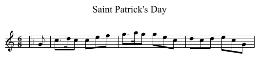 Saint Patrick's Day - staff notation