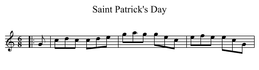 Saint Patrick's Day - staff notation