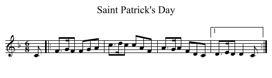 Saint Patrick's Day - staff notation