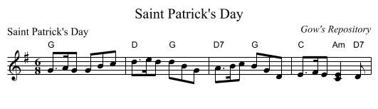 Saint Patrick's Day - staff notation