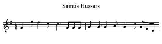 Saintis Hussars - staff notation