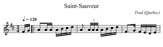 Saint-Sauveur - staff notation