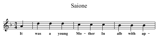Saione - staff notation