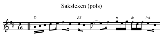 Saksleken (pols) - staff notation