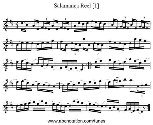 Salamanca Reel [1] - staff notation