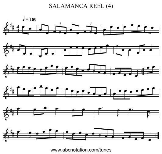 SALAMANCA REEL (4) - staff notation